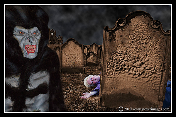 Dracula, transformed into a wolfman, drinks the blood of a young women at the graveyard of St Mary's&nbsp;church.&nbsp;