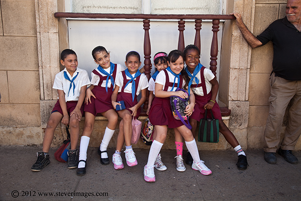 Schoolgirls, Trindad, Cuba, Image of schoolgirls in Trindad