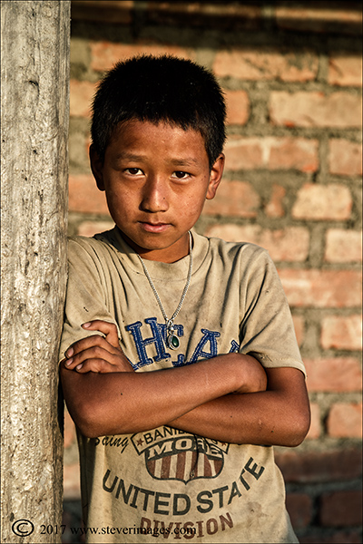 Portrait of young boy in Nepal