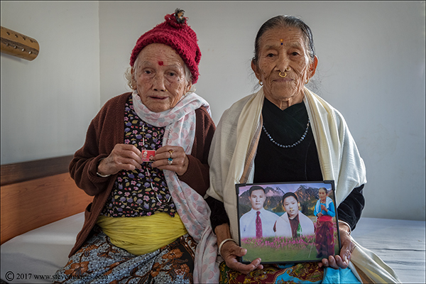 Portrait, elderly women in rest home Nepal