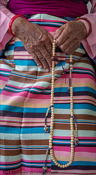 Photo of traditional dress in Nepal with beads
