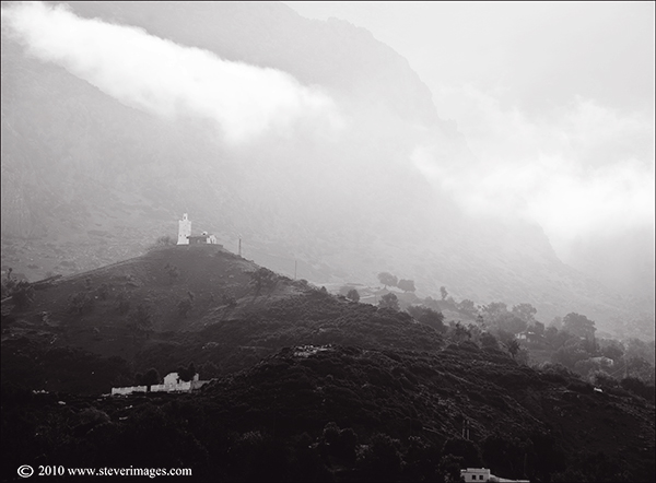 Taken from the town looking up at the old monastry.