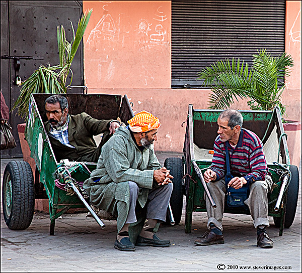 Another candid image from Djemaa-el-Fna square. I was drawn to the characters&nbsp;in their wheel barrows.&nbsp;&nbsp; &nbsp;...